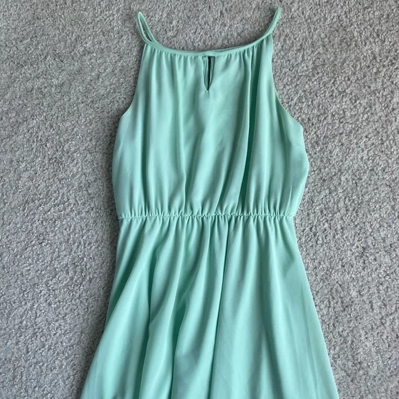 francescas green dress Halter Maxi Ruffle Dress | FRANCESCA